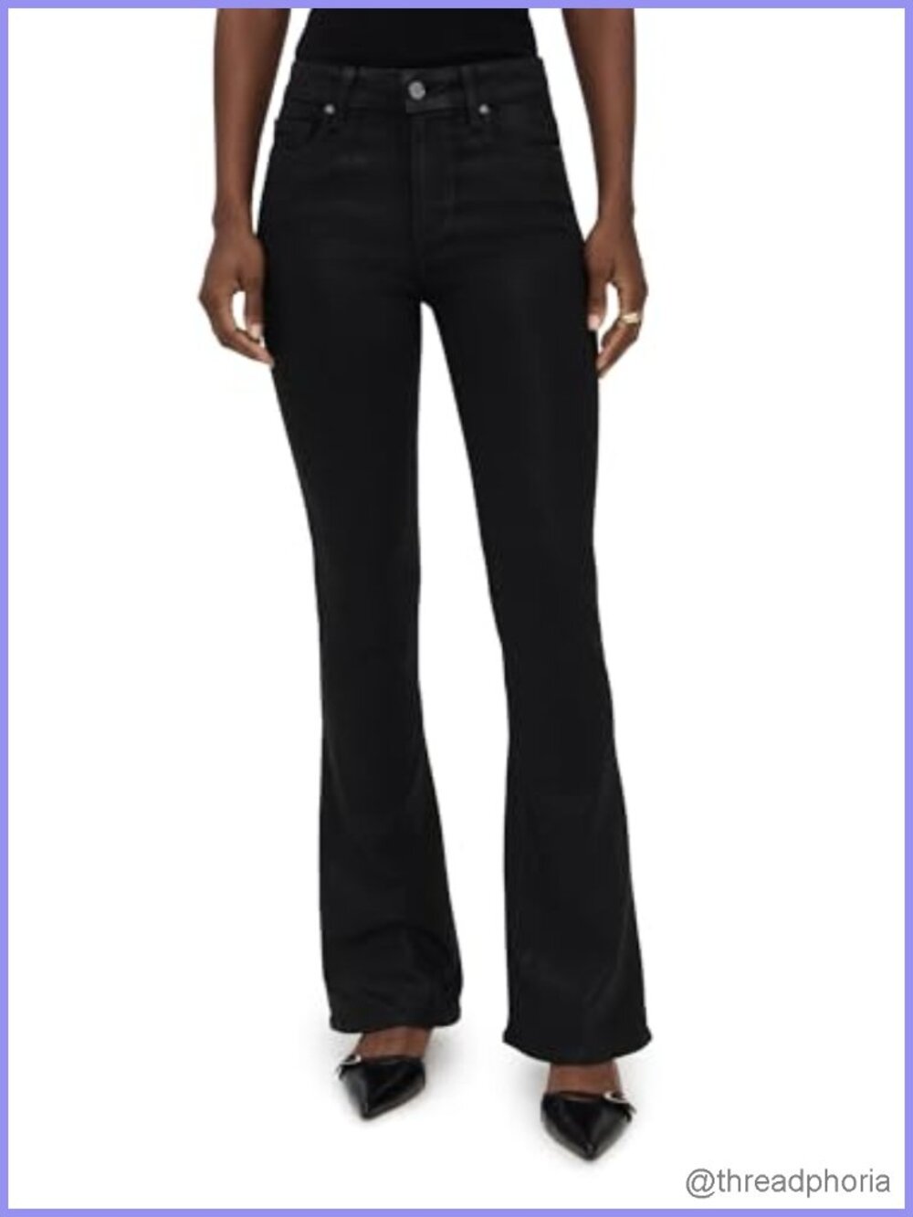 PAIGE Women's Laurel Canyon Boot Cut Jeans High Rise Stretch Denim